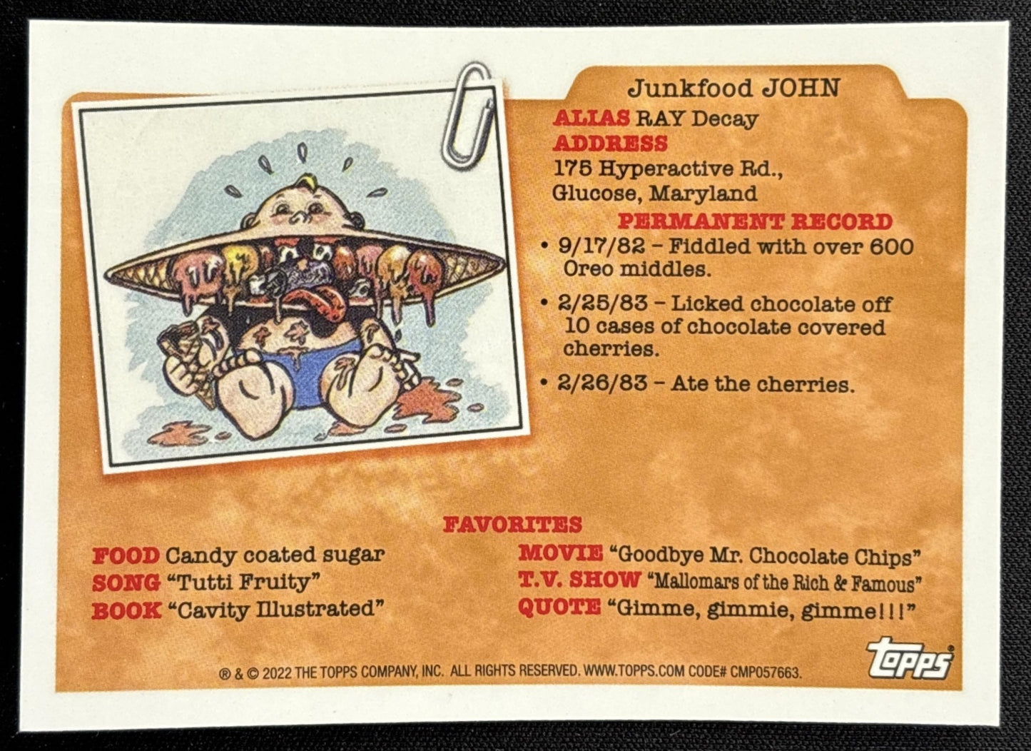 Dotty Dribble 2022 Topps Garbage Pail Kids Sapphire