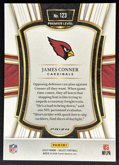 James Conner 2024 Panini Select Field Zebra Prizm Sports Trading Cards