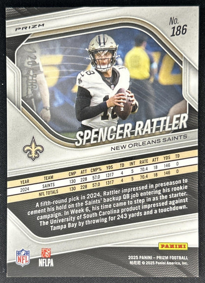 Spencer Rattler 2025 Panini Prizm Hyper /200 Saints Back