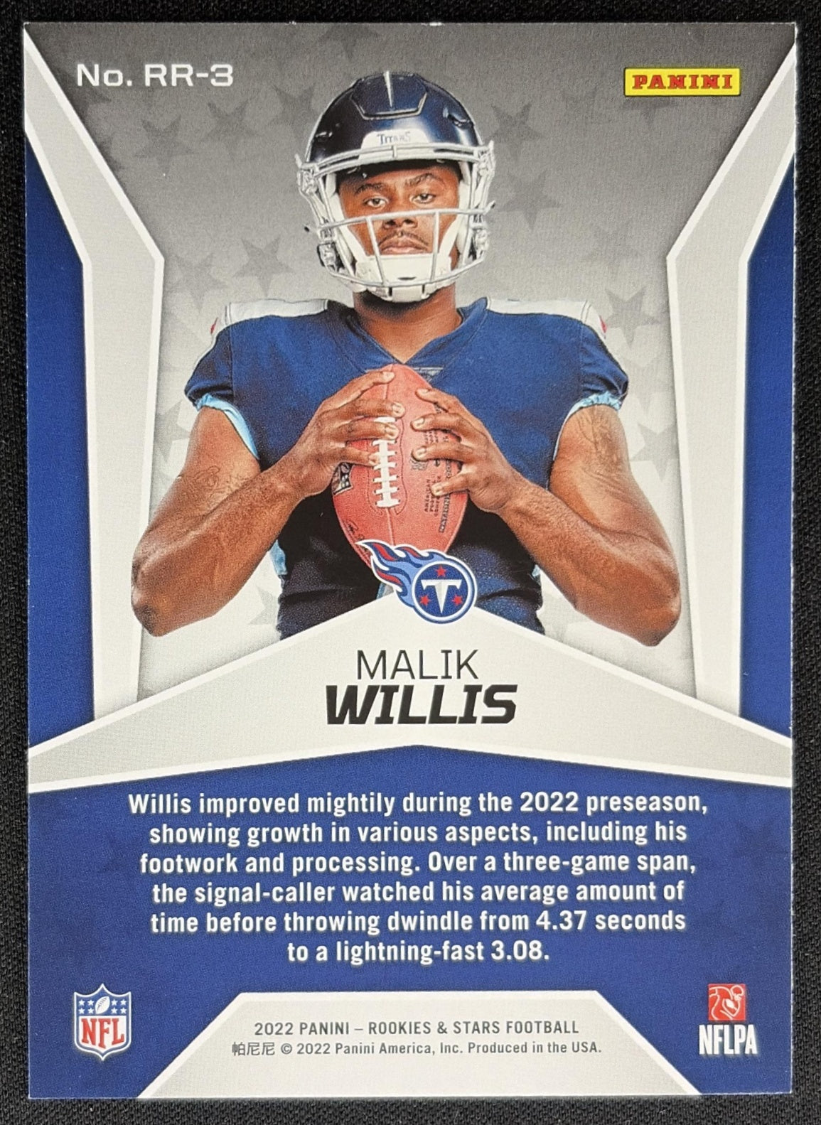 Malik Willis 2022 Panini Rookies & Stars Rookie Rush Titans