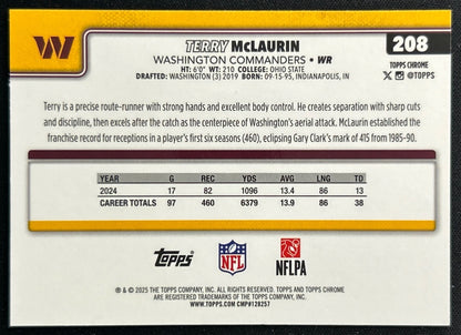 Terry McLaurin 2025 Topps Chrome Commanders Sports Trading Cards