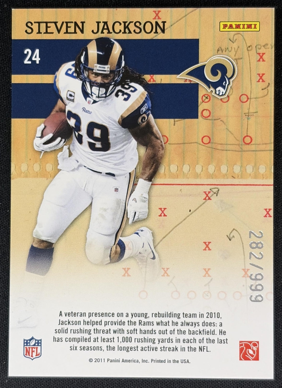 Steven Jackson 2011 Panini Donruss Elite Craftsmen Gold /999 Rams Sports Trading Cards