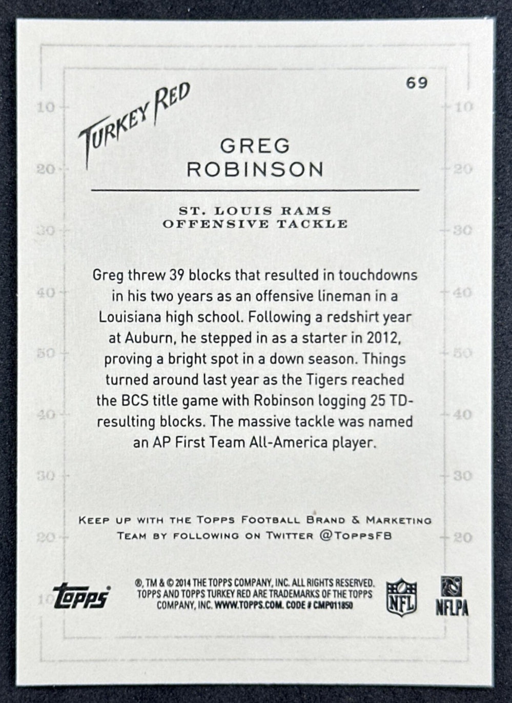 Greg Robinson Rookie 2014 Topps Turkey Red Rams