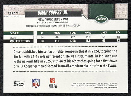 Omar Cooper Jr. 2026 Topps Flagship Fanatics Foil Jets