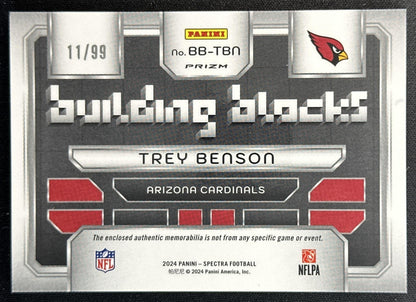Trey Benson 2024 Panini Spectra Building Blocks /99 Cardinals