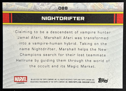 Nightdrifter 2026 Topps Chrome Marvel Comics