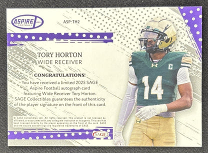 Tory Horton 2025 SAGE Aspire Auto Silver /25