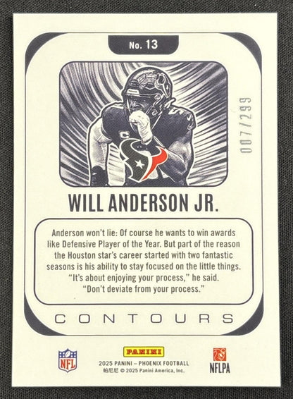 Will Anderson Jr. 2025 Panini Phoenix Contours Silver Pyramids /299 Texans