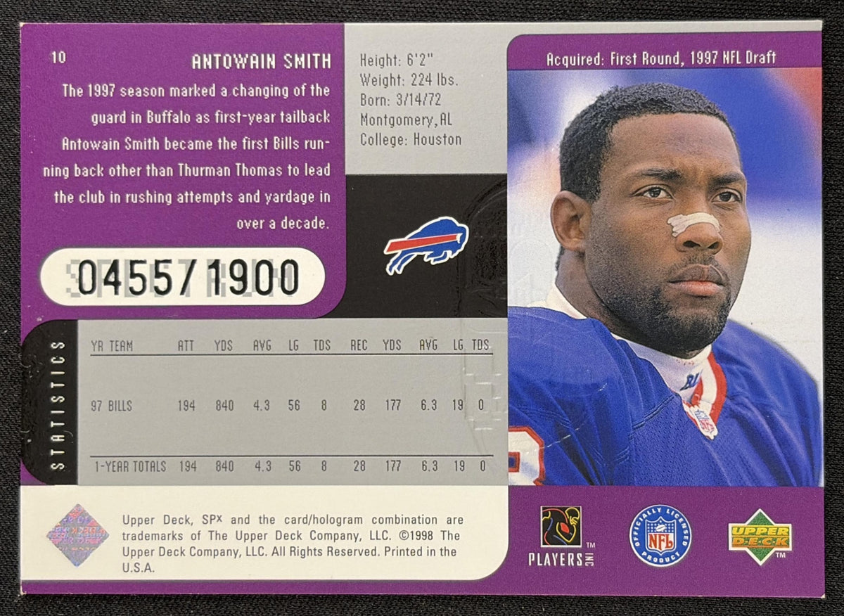 Antowain Smith 1998 SPx Finite Spectrum /1900 Bills