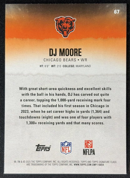 DJ Moore 2025 Topps Signature Class Veteran Red & Black Foil Bears Sports Trading Cards