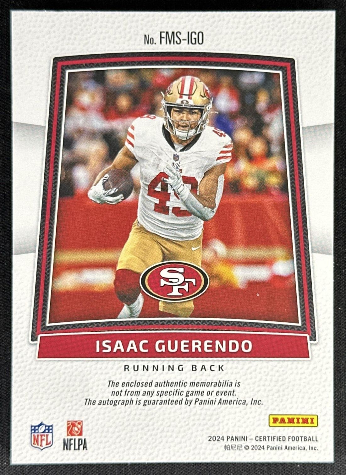 Isaac Guerendo 2024 Certified Freshman Fabric Mirror Signatures Pink Etch /49 49ers