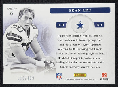Sean Lee 2012 Panini Elite Hit List /999 Cowboys