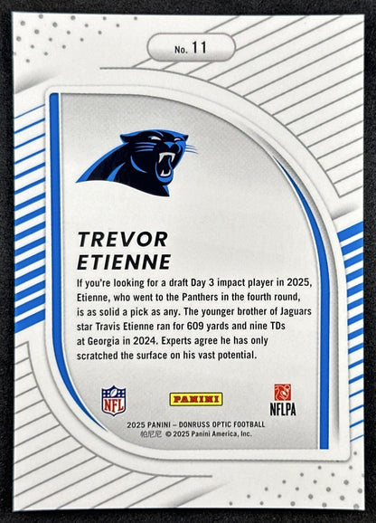 Trevor Etienne 2025 Panini Donruss Optic Hidden Potential Panthers