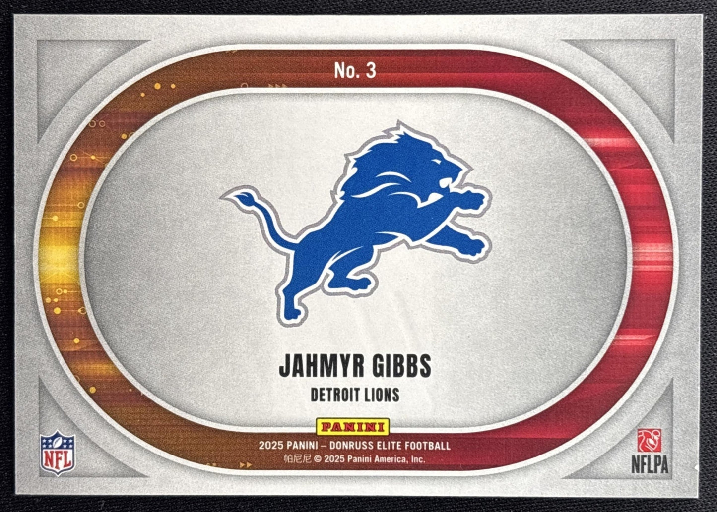 Jahmyr Gibbs 2025 Panini Donruss Elite Full Throttle /799