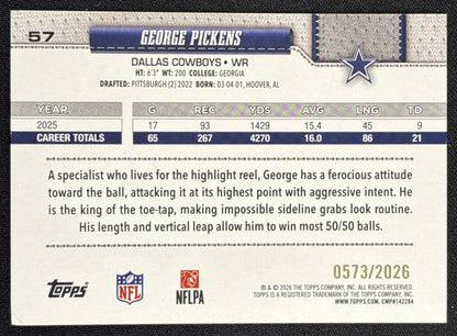 George Pickens 2026 Topps Gold /2026 Cowboys