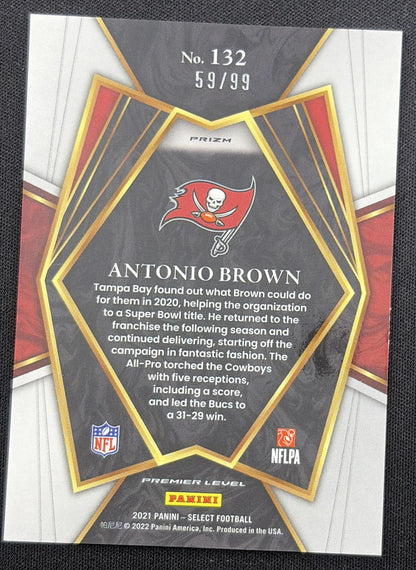 Antonio Brown 2021 Panini Select Light Blue Prizm /99 Buccaneers