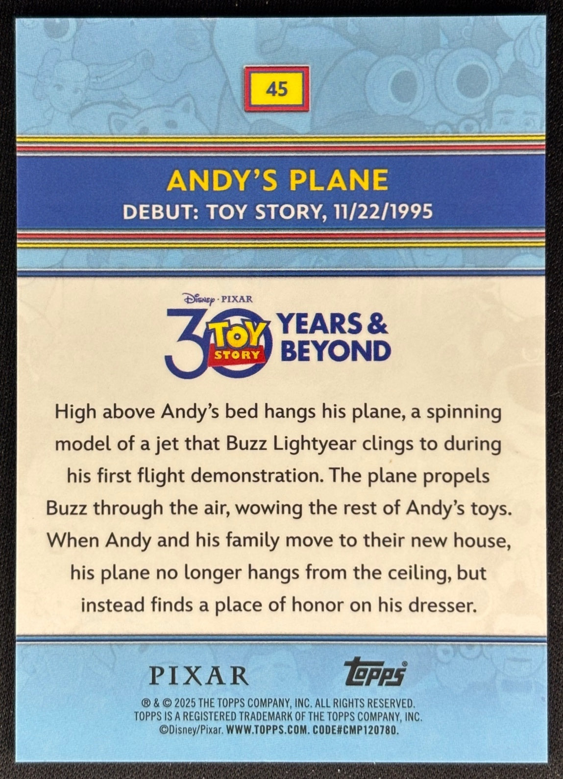 Andy's Plane 2025 Topps Pixar Crystal 30 Years of Toy Story Image Variation Non-Sports Trading Cards