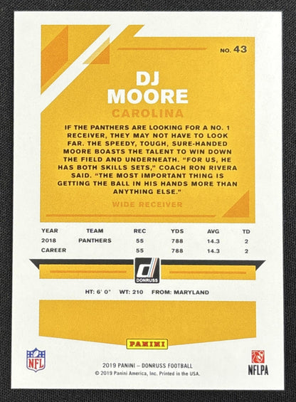 DJ Moore 2019 Panini Donruss Season Stat Line /500 Panthers