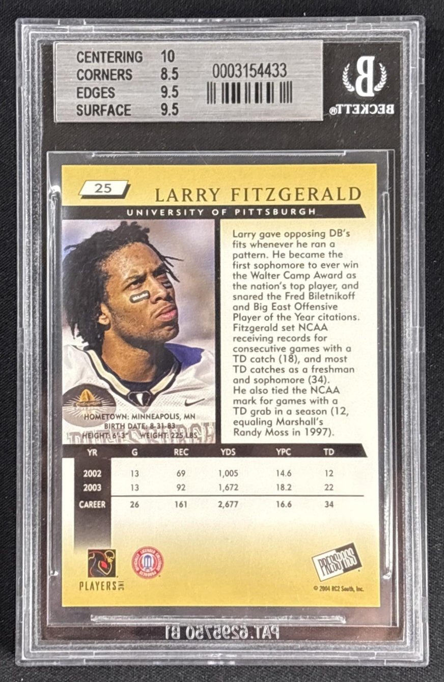 Larry Fitzgerald 2004 Press Pass SE BGS 9 Sports Trading Cards