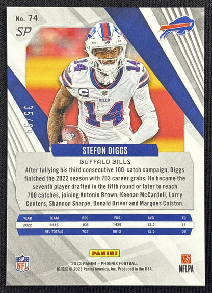 Stefon Diggs 2023 Panini Phoenix Orange Seismic /99 Bills