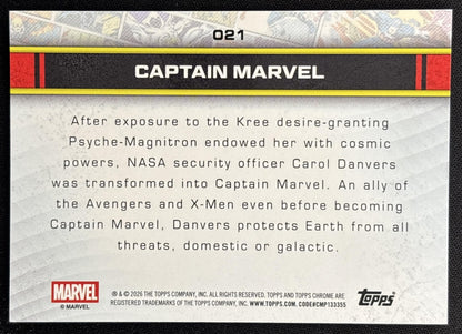 Captain Marvel 2026 Topps Chrome Comics