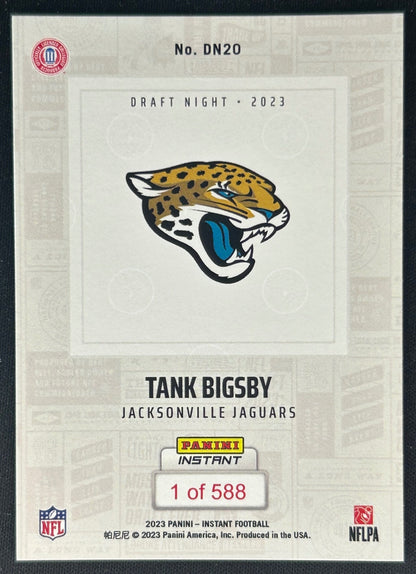 Tank Bigsby 2023 Panini Instant NFL Draft Night Jaguars Sports Trading Cards