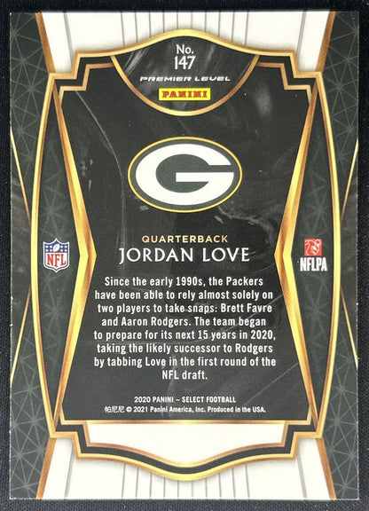 Jordan Love 2020 Panini Select Premier Packers back