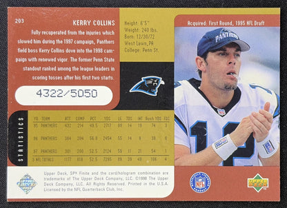 Kerry Collins 1998 SPx Finite Radiance /5050 Panthers