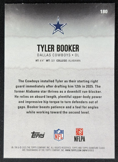 Tyler Booker 2025 Topps Signature Class Rookie Red & Black Foil Cowboys Sports Trading Cards