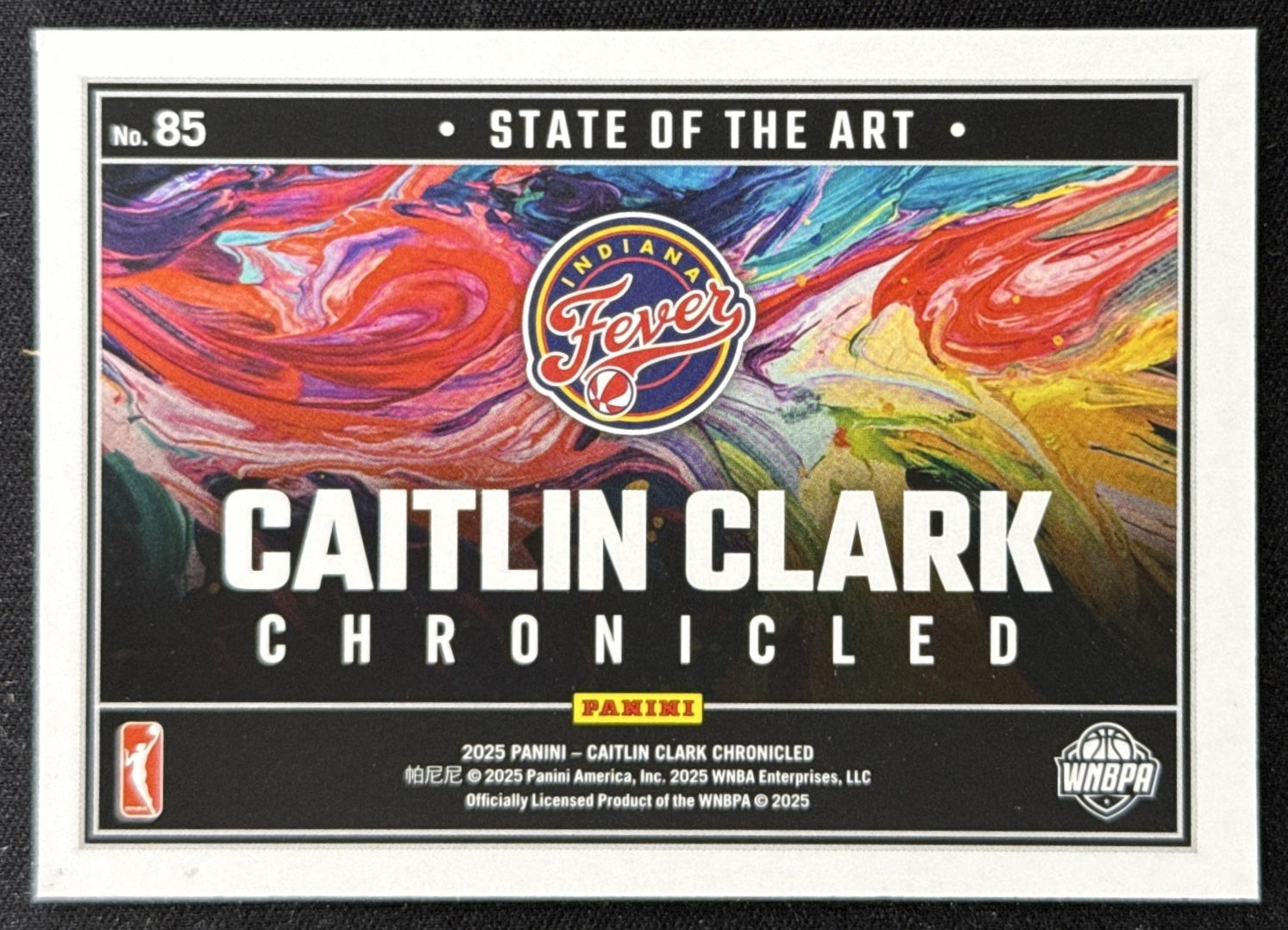 Caitlin Clark 2025 Panini Chronicled State of the Art Fever Sports Trading Card
