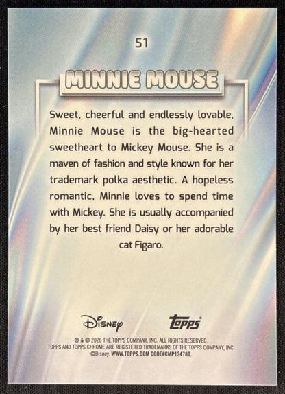 Minnie Mouse 2026 Topps Chrome Disney Mickey & Friends Back