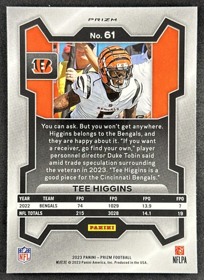 Tee Higgins 2023 Panini Prizm Silver Bengals Sports Trading Card