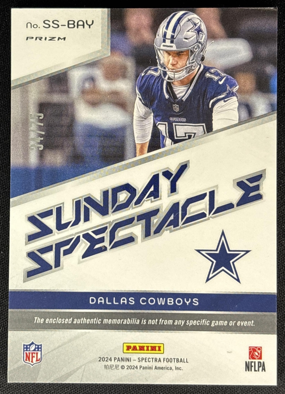 Brandon Aubrey 2024 Panini Spectra Sunday Spectacle Hyper /75