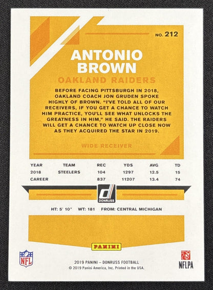 Antonio Brown 2019 Panini Donruss Jersey Number /84 Raiders