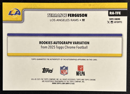 Terrance Ferguson 2025 Topps Chrome Rookie Auto Blue Lava Refractor /150 Rams