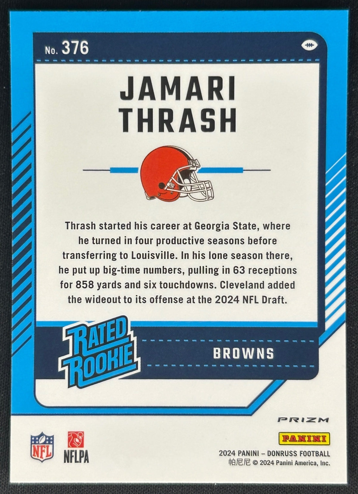 Jamari Thrash 2024 Donruss Optic Rated Rookie Preview Red Pandora Browns Sports Trading Cards