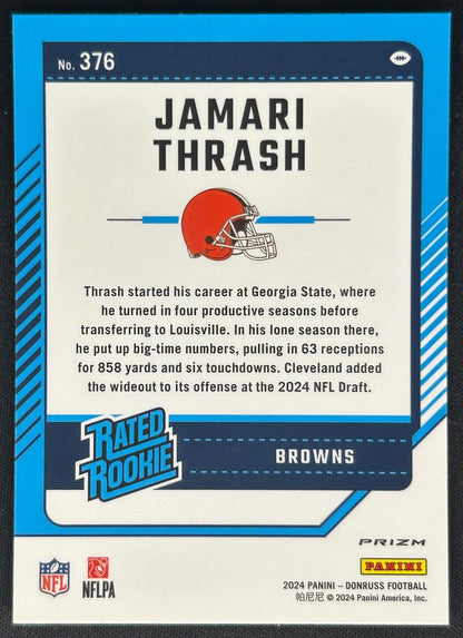 Jamari Thrash 2024 Donruss Optic Rated Rookie Preview Red Pandora Browns Sports Trading Cards