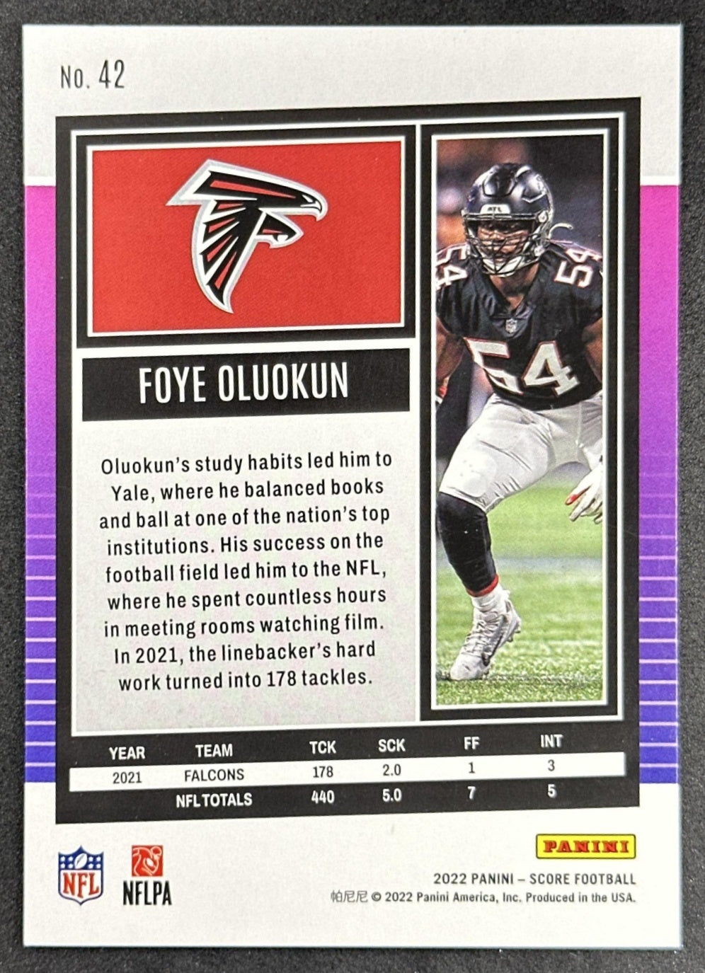 Foye Oluokun 2022 Panini Score Dots Red /499 Falcons Sports Trading Card