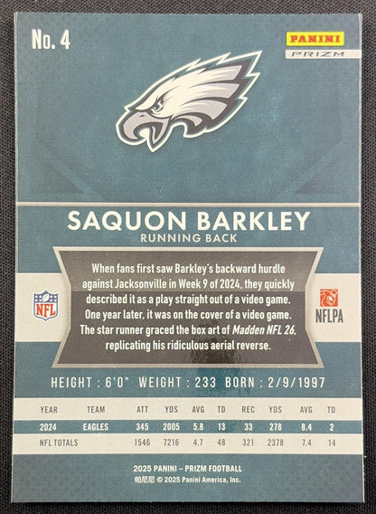 Saquon Barkley 2025 Panini Prizm Flashback No Huddle Eagles Philadelphia Eagles