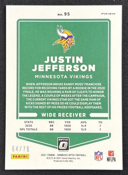 Justin Jefferson 2021 Panini Donruss Optic Orange Scope /79 Vikings