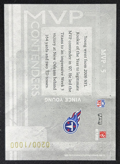 Vince Young 2007 Playoff Contenders MVP /1000 Titans Sports Trading Card