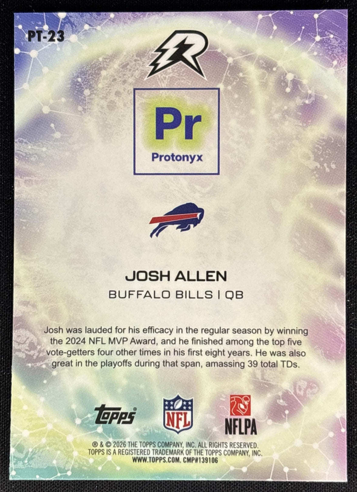 Josh Allen 2025 Topps Resurgence Protonyx Bills