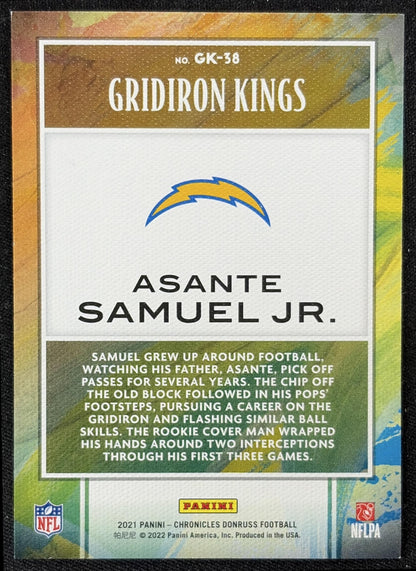 Asante Samuel Jr. 2021 Panini Chronicles Gridiron Kings Pink Chargers