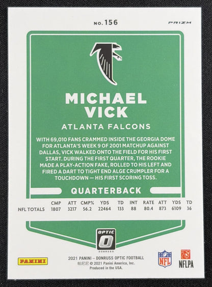 Michael Vick 2021 Panini Donruss Optic Holo Falcons - Back