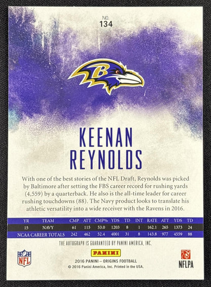 Keenan Reynolds 2016 Panini Origins Rookie Auto Ravens