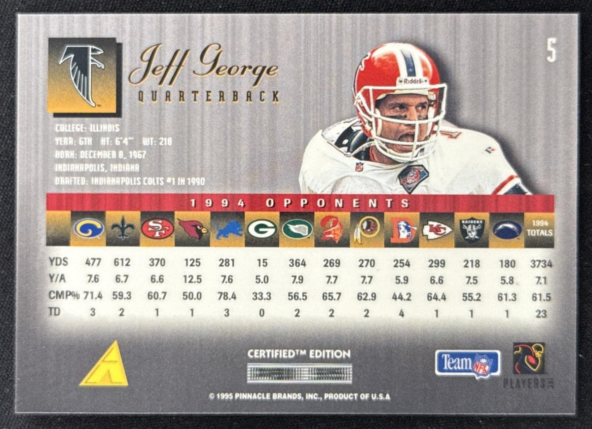 Jeff Hostetler 1996 Pinnacle Select Certified Mirror Red Raiders Sports Trading Card