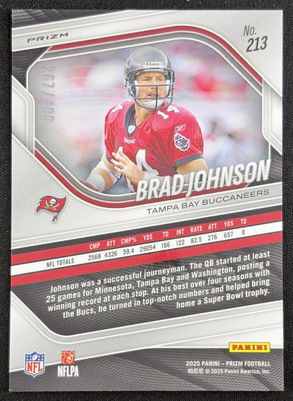 Brad Johnson 2025 Panini Prizm Pandora /400 Buccaneers Sports Trading Card