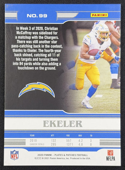 Austin Ekeler 2020 Panini Plates & Patches Purple /35 Chargers