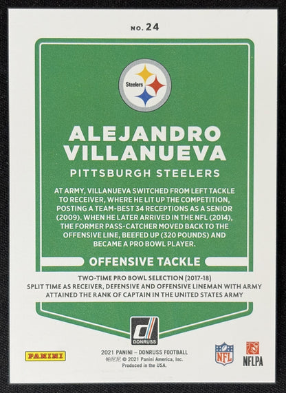 Alejandro Villanueva 2021 Panini Donruss Press Proof Premium Steelers - Pittsburgh Steelers