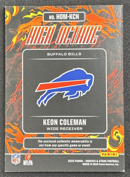 Keon Coleman 2025 Panini Rookies & Stars High Octane Memorabilia Bills